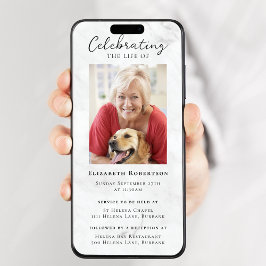 Marble Foto Beerdigung Digitale Einladung