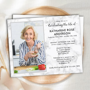 Marble Foto Celebration of Life Einladung