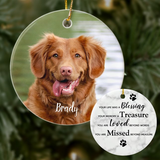 Marble-Gedächtnisquote Hunde Foto-Pet-Memorial Keramik Ornament (Von Creator hochgeladen)