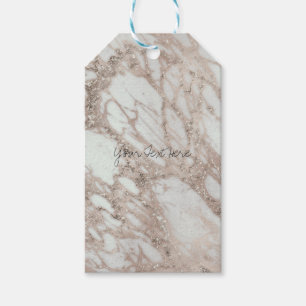 Marble Glam Rose Pink Gold Silber Designer Stil Geschenkanhänger
