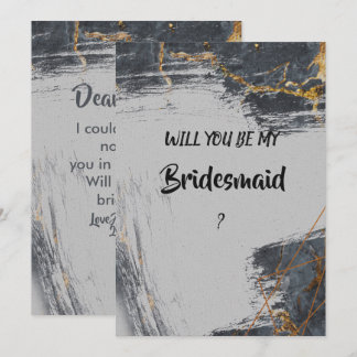 Marble Glitzer Geometric Bridesmaid Einladung