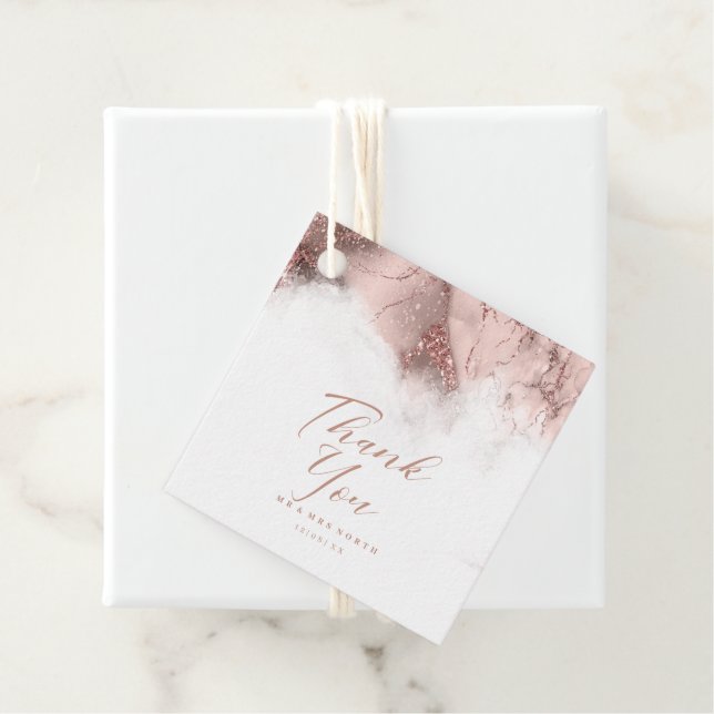 Marble Glitzer Wedding Danke Rose Gold ID644 Geschenkanhänger (Beispiel)