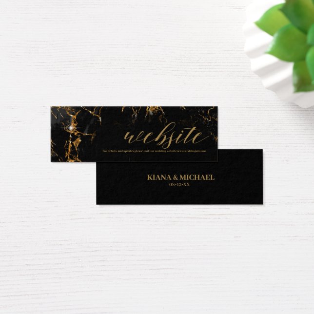 Marble Glitzer Wedding Website Black Gold ID644 (Schreibtisch)