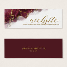 Marble Glitzer Wedding Website Burgundy Gold ID644