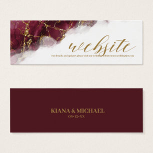Marble Glitzer Wedding Website Burgundy Gold ID644