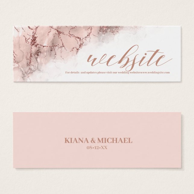 Marble Glitzer Wedding Website Rose Gold ID644 (Vorne & Hinten)