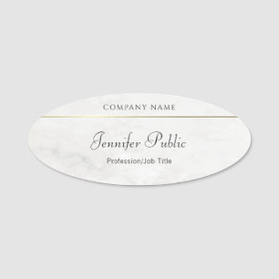 Marble Gold Elegante Handname Skript Vorlage Namensschild
