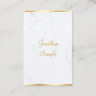 Marble Gold Handgeschriebene Skripte Elegant Moder Visitenkarte