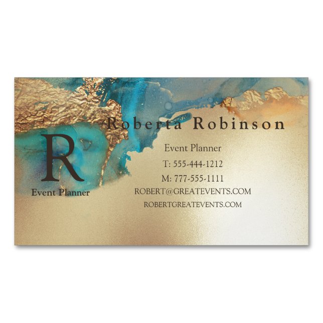 Marble Gold Magnetische Visitenkarte (Vorderseite)