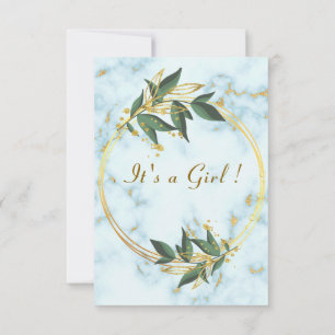 Marble Gold QR Code bébé fille douche Invitation