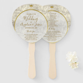 Marble Gold Wedding Program Fächer