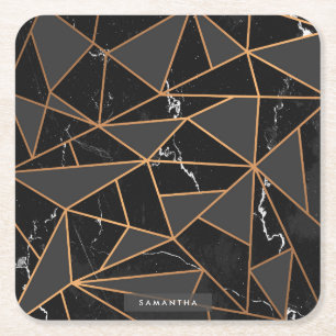 Marble Golden Mosaik Rechteckiger Pappuntersetzer