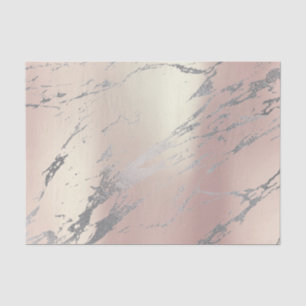 Marble Gray Pink Rose Gold Metallic Silver Seidenpapier