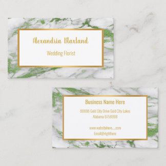 MARBLE GREEN GOLD WHITE BUSINESS CARD VISITENKARTE