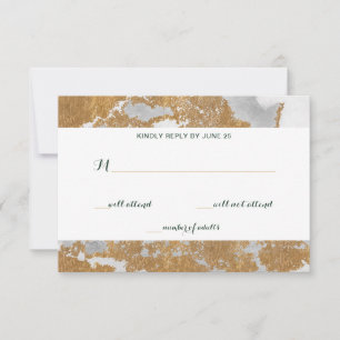 Marble Green und Gold Wedding rsvp Karte