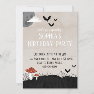 Marble Halloween Geburtstag Einladung