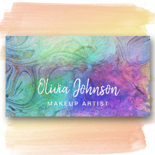 Marble Holographic Opal Stone Business Card Visitenkarte