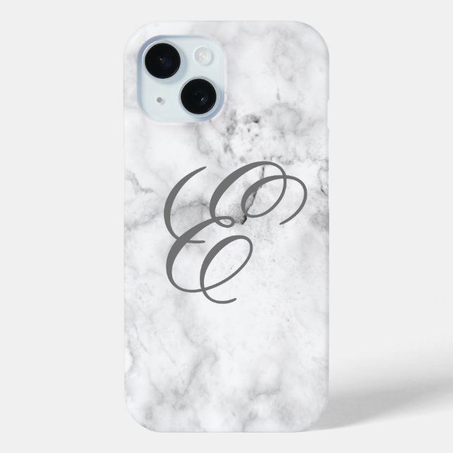 Marble iPhone Cover Handy Fall mit Initial (Rückseite)