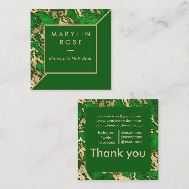 MARBLE KUSTOMIZBAR QUADRATISCHE VISITENKARTE (Vorne/Hinten)