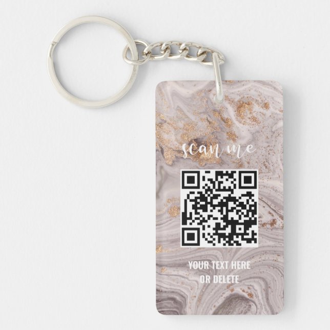 Marble Lila Gold - Ihr QR-Code-Geschäft Schlüsselanhänger (Vorderseite)
