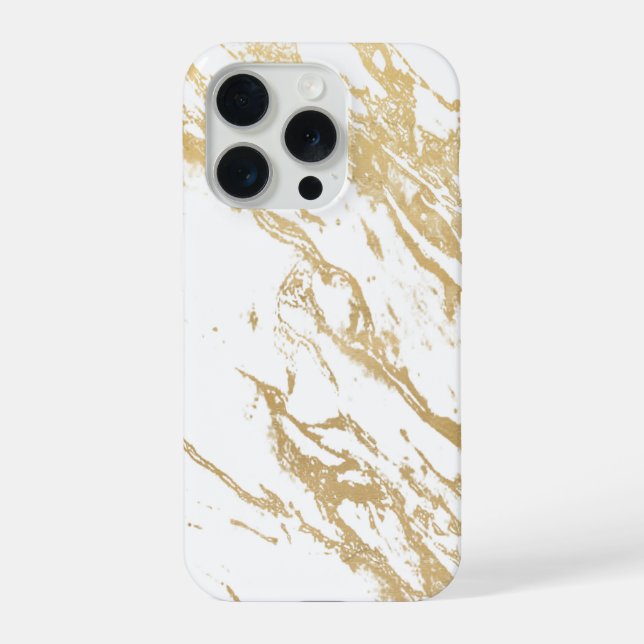 Marble Luxe Golden Phone Case iPhone 15 Pro Hülle (Rückseite)