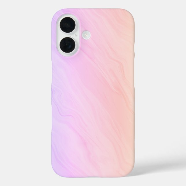 Marble Luxe - Lila und rosa iPhone 16 Hülle (Rückseite)