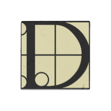 Marble Magnet Initial D Typografie
