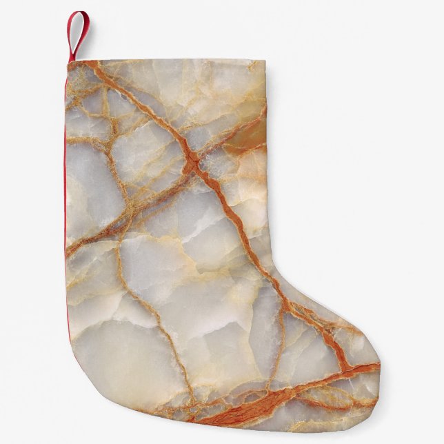 Marble Majestät: Glossy Elegance Kleiner Weihnachtsstrumpf (Vorderseite)