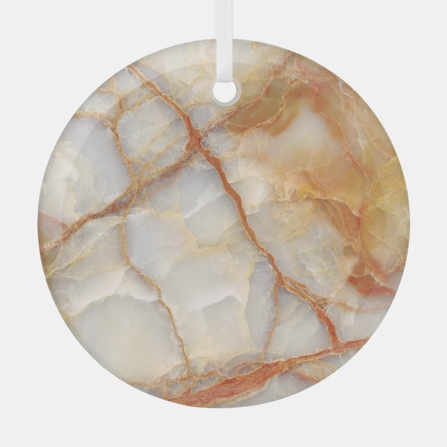 Marble Majestät: Glossy Elegance Ornament Aus Glas (Vorderseite)