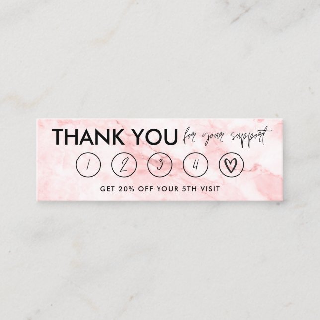 Marble Makeup Hair dank Loyalty Card Mini Visitenkarte (Vorderseite)