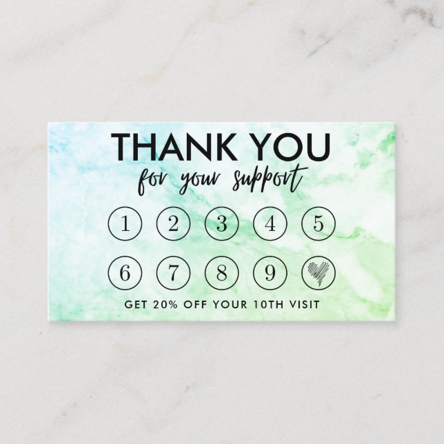 Marble Makeup Hair dank Loyalty Card Visitenkarte (Vorderseite)