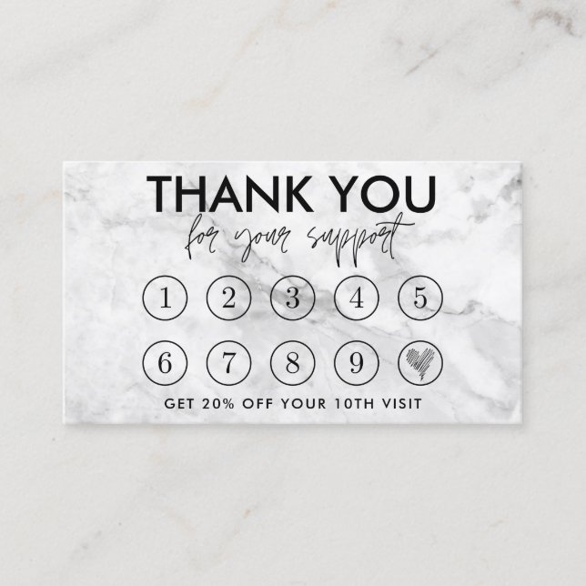 Marble Makeup Hair Logo Loyalty Card Visitenkarte (Vorderseite)