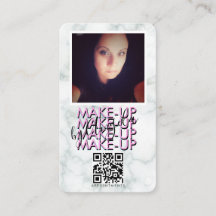 Marble Makeup Salon QR Code Foto Rosa Schwarz