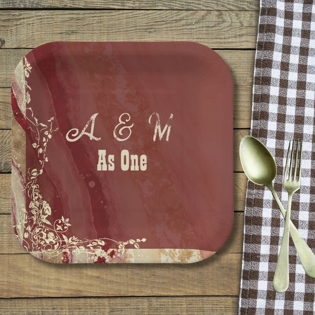 Marble Maroon Pappteller (Von Creator hochgeladen)