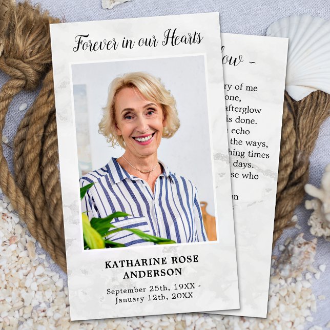 Marble Memorial Beileid Foto Beerdigungskarte (Von Creator hochgeladen)