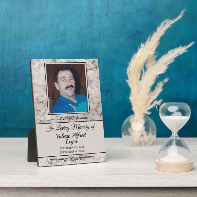 Marble Memorial Custom Keepsakes Fotoplatte (Seite)