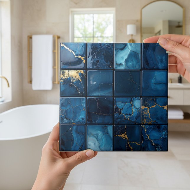 Marble Mix 4x4 Quadrate Blau ID1186a Fliese (Von Creator hochgeladen)