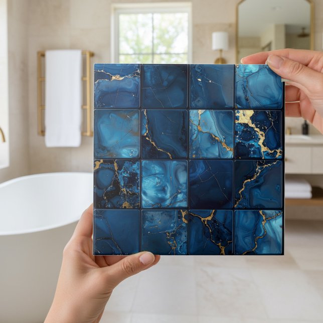 Marble Mix 4x4 Quadrate Blau ID1186c Fliese (Von Creator hochgeladen)