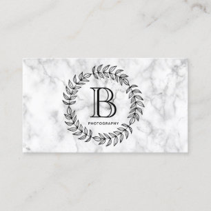 Marble Monogram Fashion Stilvolles Elegant Visitenkarte