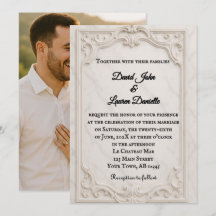 Marble Motif Foto Hochzeit Einladung
