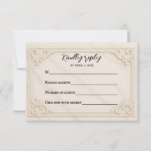 Marble Motif Wedding RSVP Card
