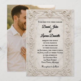 Marble Mystique Foto Wedding Einladung