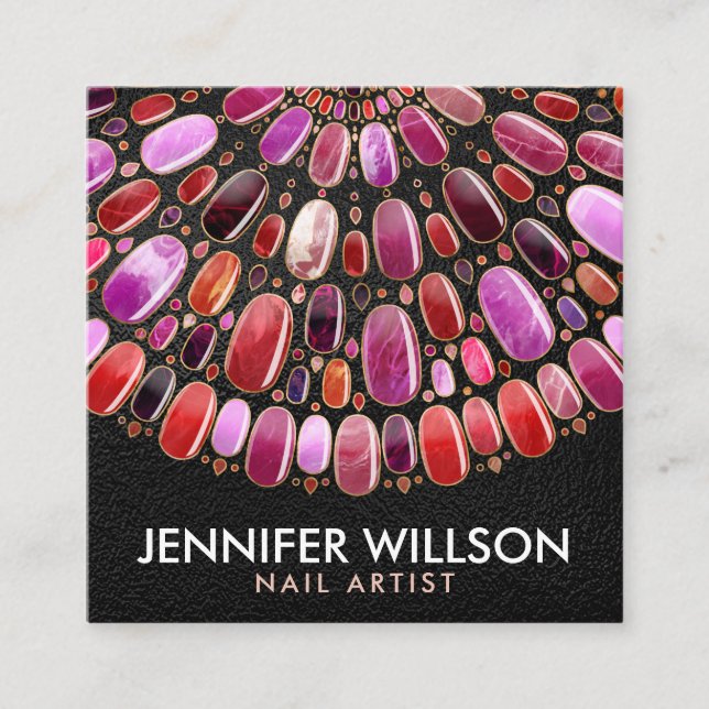 Marble Nail Art Mandala - Ernennung  Quadratische Visitenkarte (Vorderseite)