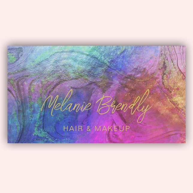 Marble Opal Holographic Pattern Business Card Visitenkarte (Von Creator hochgeladen)