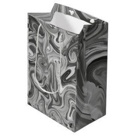 Marble Paint Black Chic Weihnachtsgeschenk Wrap Mittlere Geschenktüte