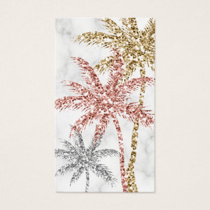 Marble Palm Tree Blätter Tri Gold Glitzer Glam