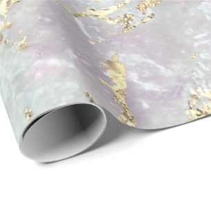 Marble Pastel Gold Blue Strokes Geschenk Idee Geschenkpapier