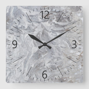 Marble pattern quadratische wanduhr
