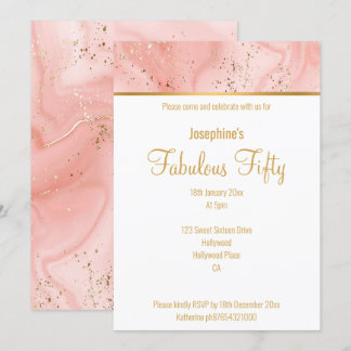 MARBLE PINK ABSTRAKT GOLD CUSTOM EINLADUNG