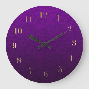 Marble purple pattern große wanduhr